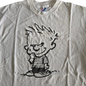 Vintage Calvin & Hobbes Shirt Herren Extra Large weiß 90s Single Stitch Comic Tee - Bild 1 von 8