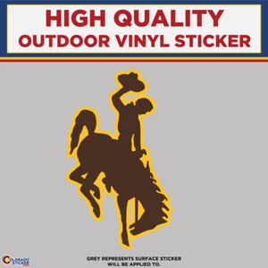Pegatinas de vinilo de alta calidad de Wyoming Bucking Horse & Rider - Imagen 1 de 5
