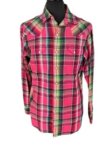 Polo Ralph Lauren Western Plaid Pearl Snap Shirt Size Medium Sawtooth Rancher - Bild 1 von 9