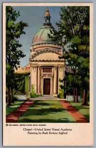 Postcard Annapolis MD c1930s US Naval Academy Chapel Exterior View Ruth Safford - Bild 1 von 2