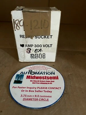 BOX OF 5 NEW CUSTOM CONNECTOR RB08 RELAY SOCKET 10AMP 300VOLT SHIPS SAME BUS DAY - Image 1 of 4