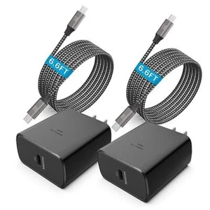45W Super Fast Charger Type C, [2 PACK] 45 Watt USB-C Charger PD/PPS Wall 6.6FT - Picture 1 of 7