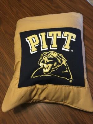 New Handmade Pitt Panthers Quillow (Pillow w/ 6ft long quilt inside!) - Image 1 of 2