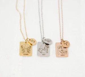 Sternzeichenkette, Sternzeichen Schmuck, Astrologie Halskette, Geschenk für sie, - Bild 1 von 9