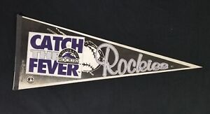 Vintage Trench COLORADO ROCKIES Team Logo 1993 Full Size Sport Pennant No Holes