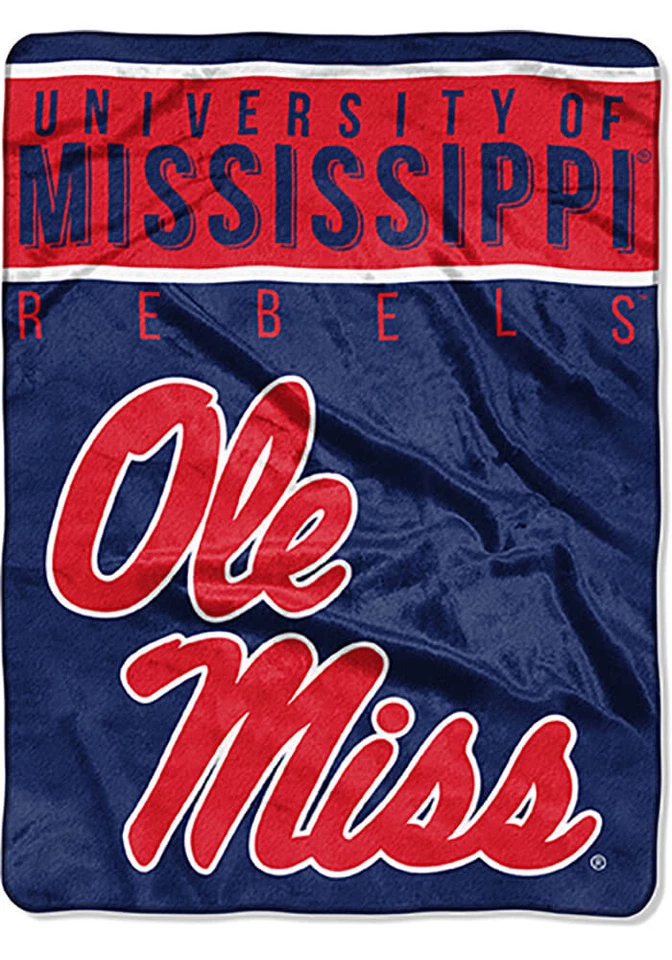 Manta de felpa Ole Miss Rebels, 60”x80” - MANTA NCAA cálida y suave Foto 1 de 3