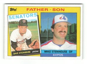 1985 Topps Dave Stenhouse / Mike Stenhouse F&S #141 Senators / Expos