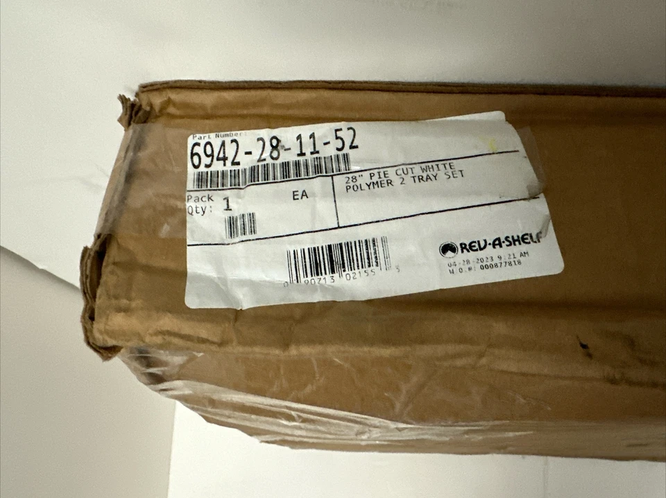 Rev-A-Shelf 6942-28-11-52 28” Lazy Susan Pie-Cut Polymer 2-Shelf-White - Image 1 of 4