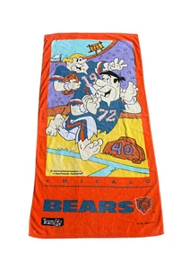 Vtg 1993 CHICAGO BEARS “The Flintstones" Fred and Barney NFL Beach Towel - Picture 1 of 8