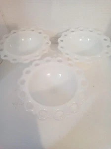 Vintage Anchor Hocking Old Colony Open Lace White Milk Glass VGC - Picture 1 of 4