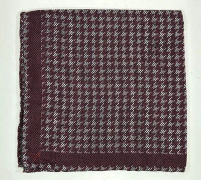NEW ISAIA POCKET SQUARE / POCHETTE WOOL/SILK CRIMSON/GREY MADE IN ITALY ~ $90 - Imagem 1 de 4