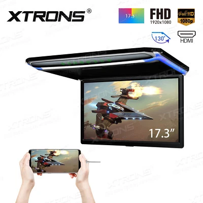 US 17.3 inch Overhead Roof Monitor Car Vehicle Video Player HDMI 1080P USB SD - Image 1 of 4