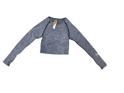 Розовый активный новый с Ярлыками женщин укороченный синий вересковый большой палец отверстие длинным рукавом Activewear маленький - Изображение 1 из 2