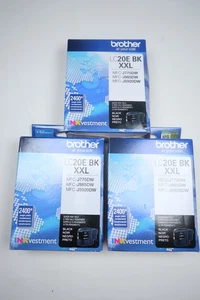Genuine Brother LC20E BK XXL INKvestment black Ink Cartridge 26/27 - Picture 1 of 4
