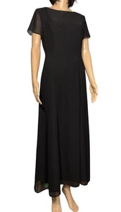 Maxi abito formale nero DAVID WARREN NEW YORK taglia 6 - Foto 1 di 8