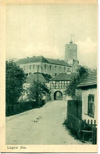 AK LAGOW /Neumark Kr. SCHWIEBUS Straße, Tor, Burg 10/20er - Bild 1 von 1