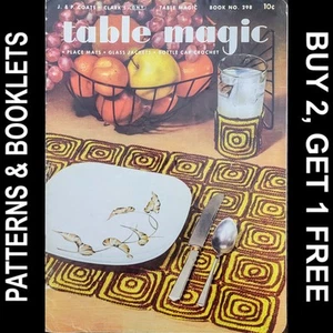 Vtg Clark's/ONT Book #298 "Table Magic" Crochet Table Settings Spool Cotton 1953 - Picture 1 of 18