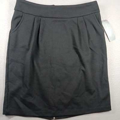 Женская черная юбка NY Collection 10 с застежкой-молнией сзади карманами эластичная - Изображение 1 из 4