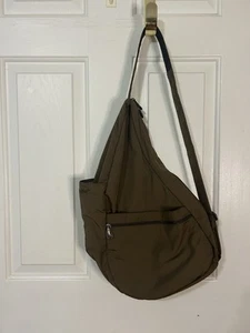 Ameribag healthy back bag Sling Unisex, Brown. Soft Nylon, Multiple Pockets - Picture 1 of 8