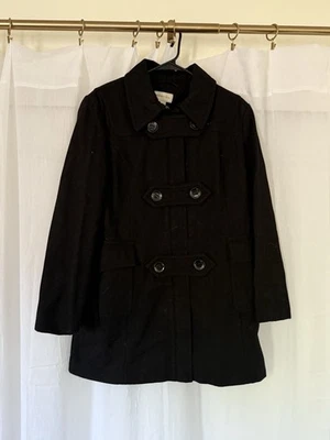 Abrigo St Johns Bay Pea para mujer talla grande negro chaqueta de manga larga Foto 1 de 2