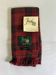 Irish County Plaid Lambswool Scarf County Galway 100% Pure New Wool - Picture 1 of 4
