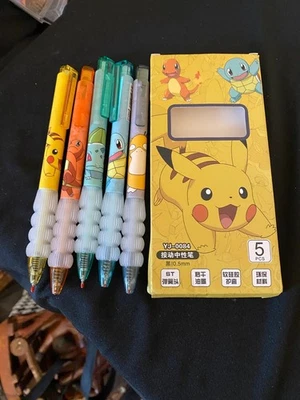 5 PCS Pokemon (Unofficial) 0.5 mm Clickable Gel Ballpoint Pens Stationary - image 1 of 4