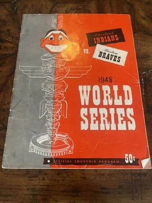 1948 World Series Indians Vs Braves Official Souvenir Program Baseball Scorebook - Image 1 of 4