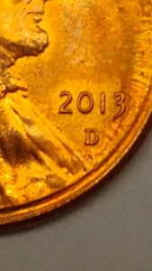 Lincoln Shield Cent Mint Error 2013 D Double  3 D. - Picture 1 of 3