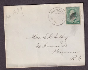 1889 2c banknote cover North Scituate RI to Miss Kate J Anthony Providence RI - Picture 1 of 2