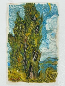Vincent van Gogh Dutch (Handmade) Oil On Paper Painting Signed and Stamped - Picture 1 of 2