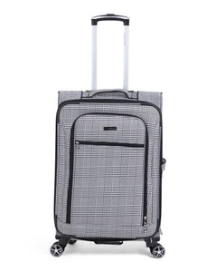 LONDON FOG SHEFFIELD II COLLECTION 24" 8-WHEEL SPINNER LUGGAGE Black/White - Picture 1 of 4