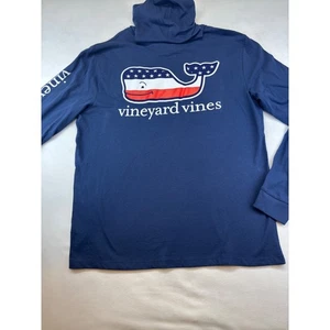 Vineyard Vines Herren Deep Bay Patriotic Whale Hoodie T-Shirt Langarm L Neu - Bild 1 von 7