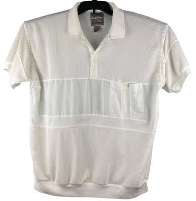 Camisa Relax Vintage Xceptions By DSI 2X 1980’s Tenis Ocio Hombre’s Blanco Hueso Foto 1 de 4