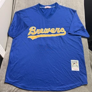 Mitchell & Ness Milwaukee Brewers Paul Molitor Jersey Shirt Stitched #4 Sz 52 2x - Picture 1 of 10