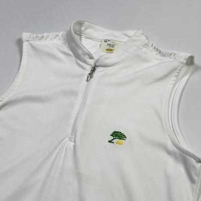Greg Norman ML75 Shirt Womens Medium White Sleeveless 1/4 Zip Golf PlayDry - Image 1 of 4