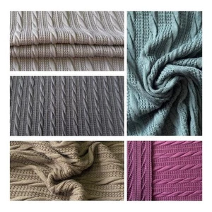Heavy Knitted Cable Fabric Material - Picture 1 of 26