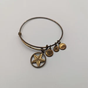 Alex and Ani Star of Strength Bracelet Bangle Charm Gold Adjustable - Picture 1 of 5