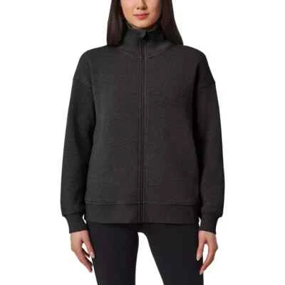 Mondetta Women's Heathered Full-Zip Fleece Jacket, Heather Black, Size XS - Image 1 of 3