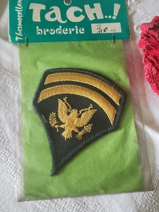 Ancien patch vintage thermocollant armée broderie customisation T14 - Bild 1 von 4