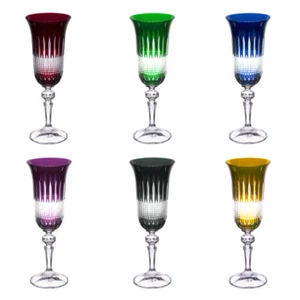 Coffret de 6 flûtes à champagne 15 cl en cristallin taillé7.3 cm table passion - Imagen 1 de 3