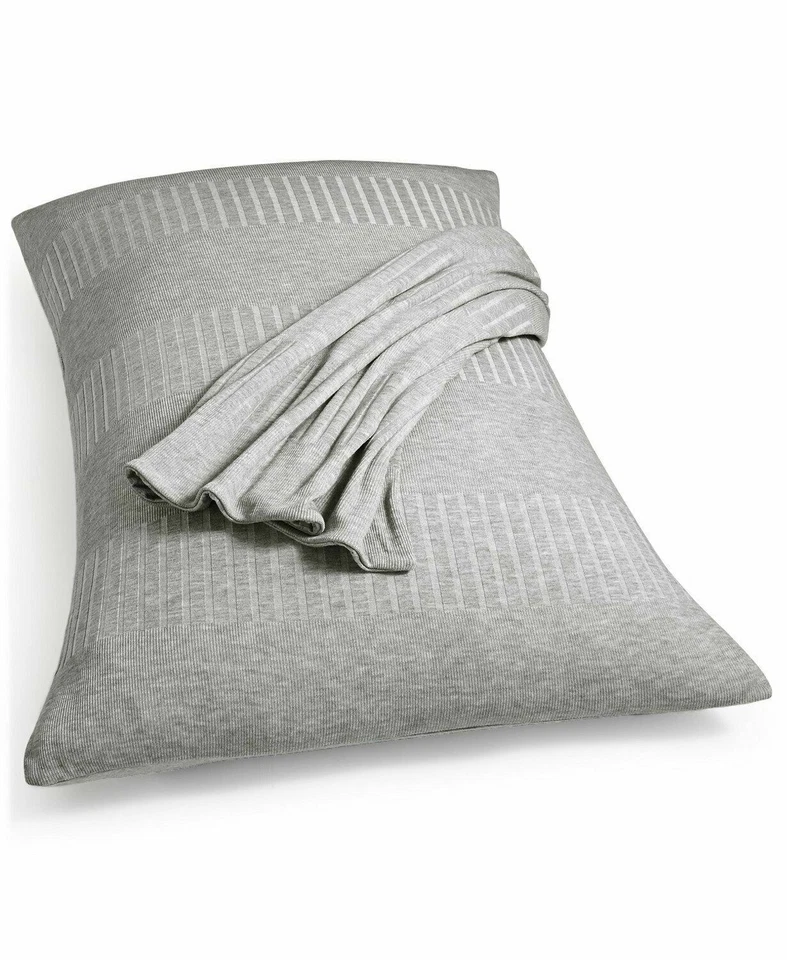 Calvin Klein Steve Collection Modern Cotton Modal Pillow Sham PAIR - KING - Grey - Image 1 of 1