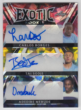 2023 LEAF EXOTIC CARLOS FORBS BORGES TAI SODJE MEBUDE 1/1 AUTO PARROT AUTOGRAPH
