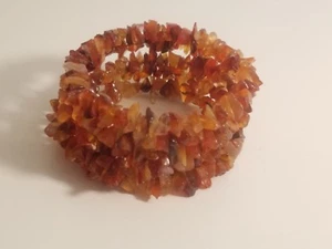 Orange Onyx Memory Wire Wrap Bracelet - Picture 1 of 4