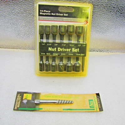 Magnetic nut driver set, 14 pieces + screw extractor - Image 1 of 4