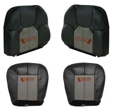 2004 For Jeep Grand Cherokee Overland Full Front Leather seat Cover 2 Tone Gray - Image 1 of 4