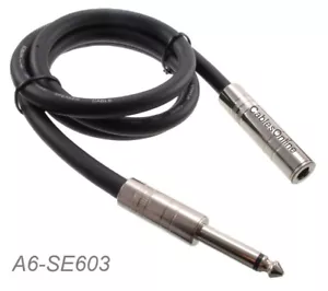 3ft 1/4" Mono TS Male to Female Speaker Audio Extension 16AWG 8.2mm OD Cable - Picture 1 of 3