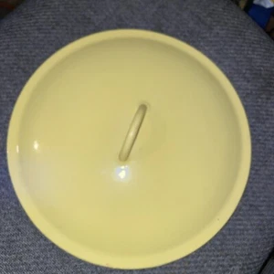 Vintage Descoware Belgium Cast Iron Yellow Enamel Pot Lid FE 12 2-f - Picture 1 of 24