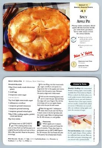 Spicy Apple Pie #41 Tarts - Delicious Meals Made Easy 1996-7 Recipe Card - Picture 1 of 1