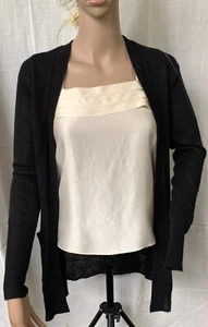 J. Crew Open Front Cardigan Jacke Merinowollmischung XS schwarz leicht warm - Bild 1 von 9