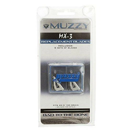 Cuchillas de repuesto de 3 hojas Muzzy Bowhunting para cabezas anchas 225-MX3-3, 100 granos, Foto 1 de 1
